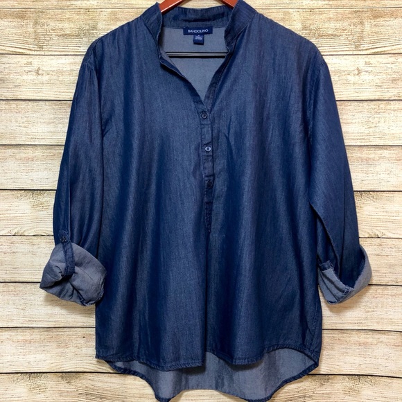 Bandolino Tops - Bandolino Chambray Denim Tunic Long Sleeve Tencel